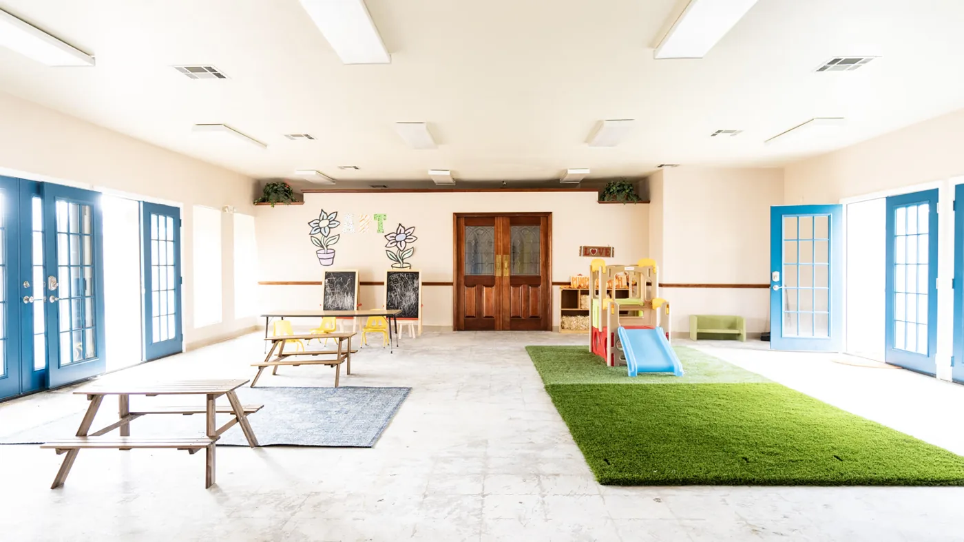 A bright Montessori playroom