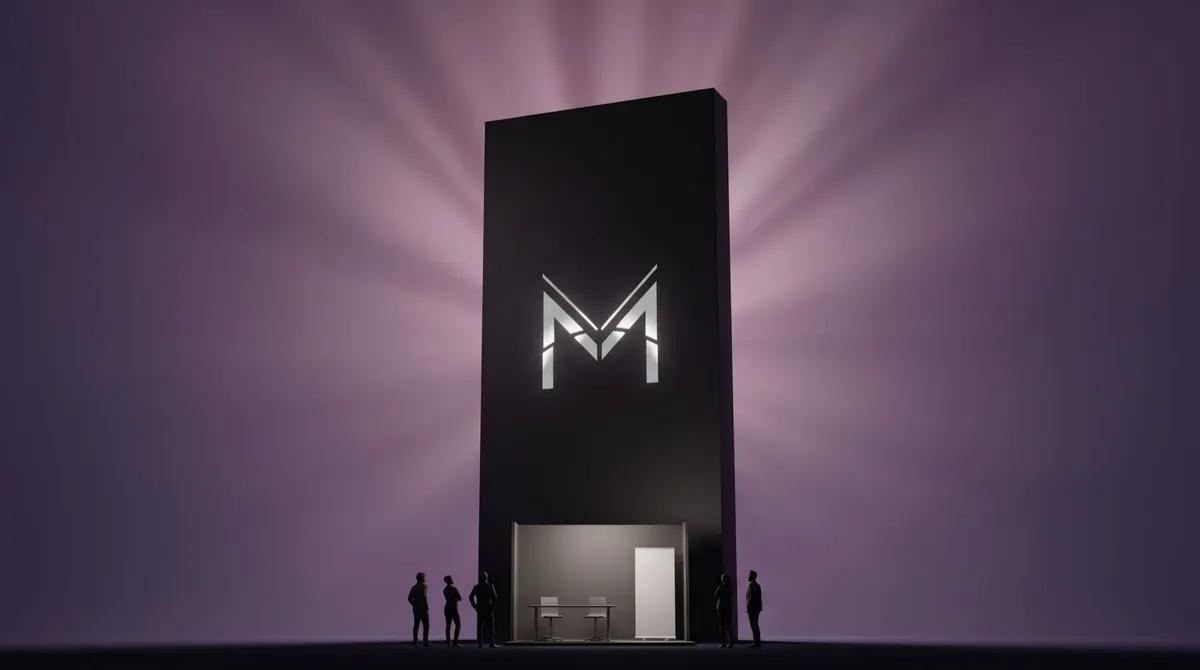 The Monolith launch artwork: a tall dark monolith glowing in violet light